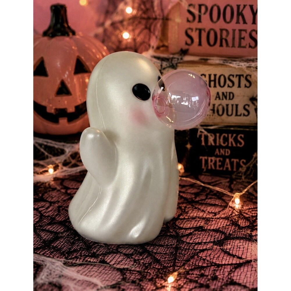 Blow Mold Ghost Big Eyes Blowing Bubble Halloween Viral TikTok Kitsch D.G